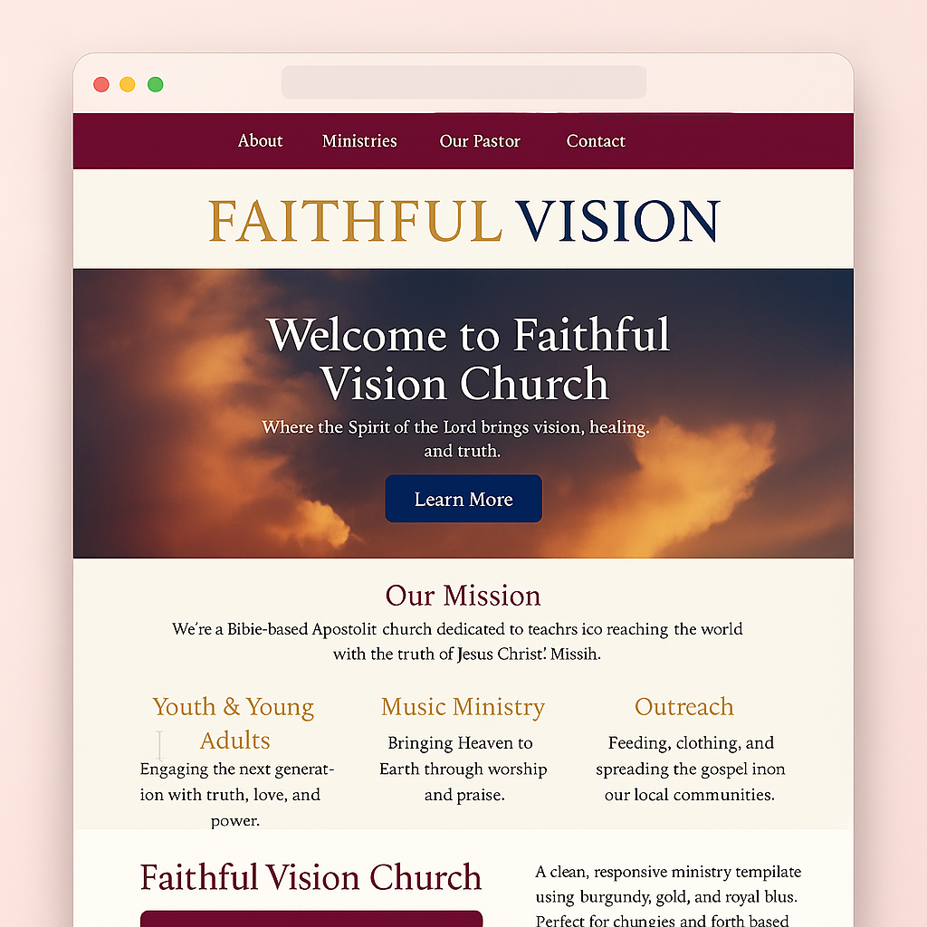 Church Website Template Preview