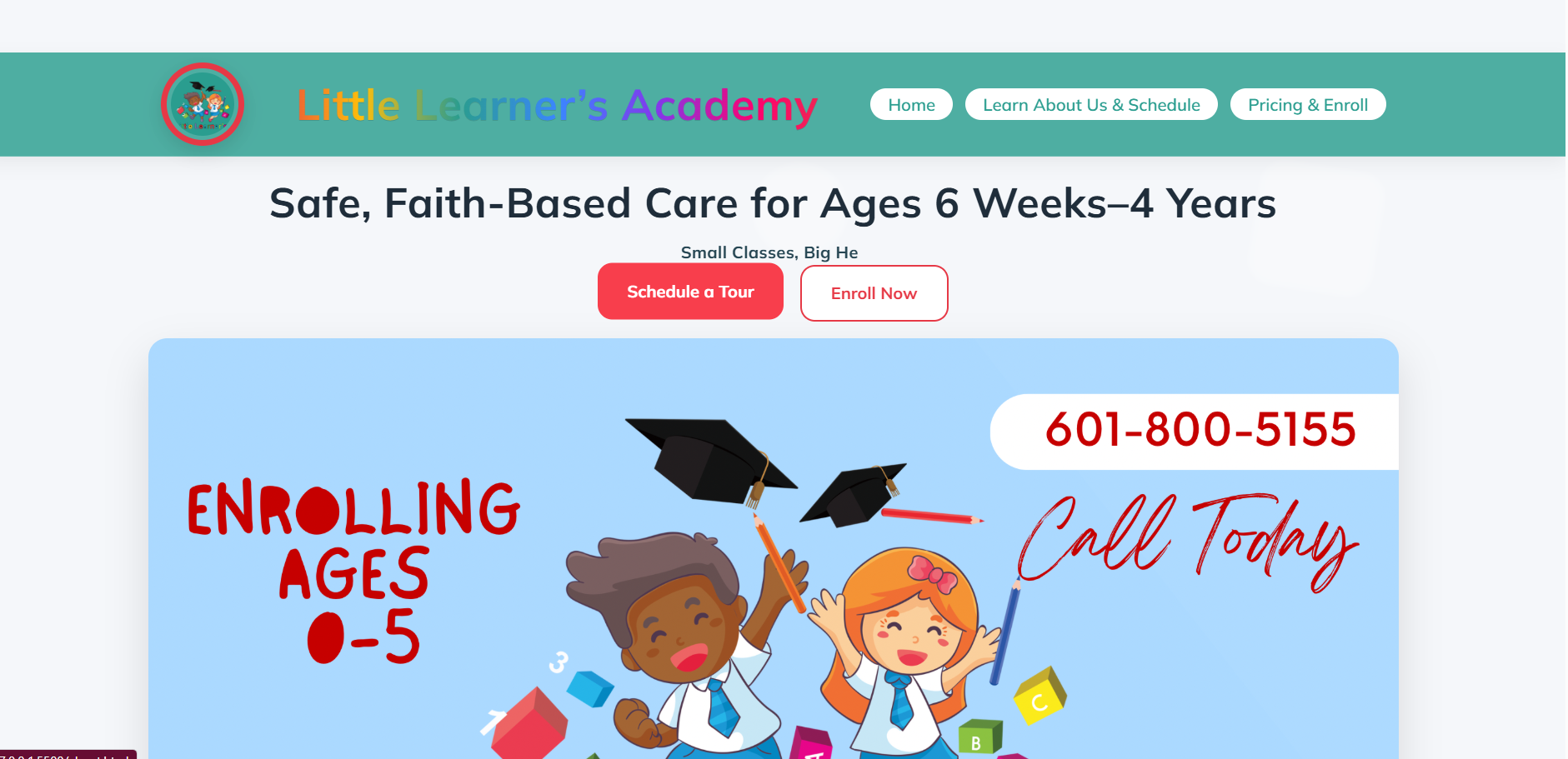 Little Learners Academy Website Preview